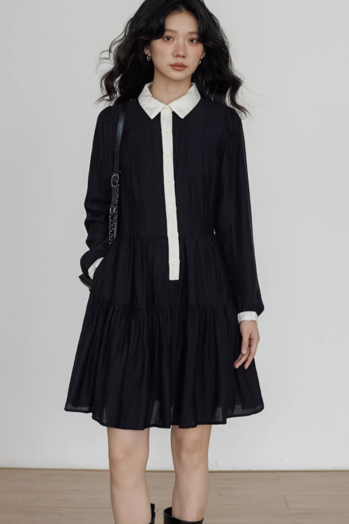 Color-Block Shirt Dress