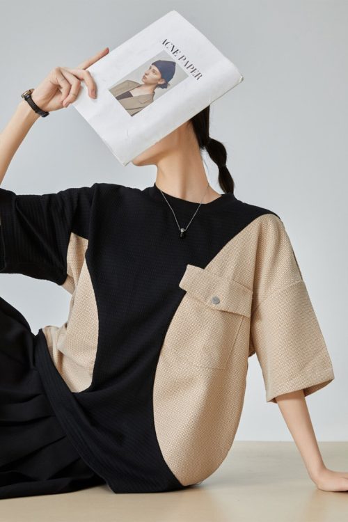 Color Blocking Short Sleeve T-Shirt
