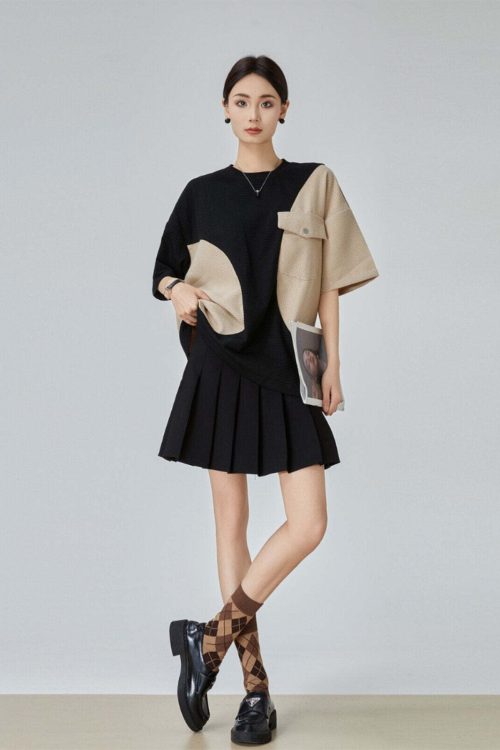 Color Blocking Short Sleeve T-Shirt