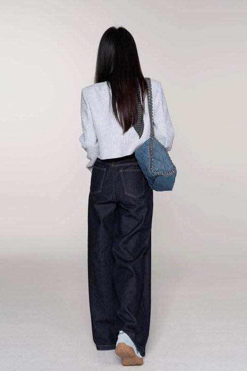 Color Contrast Stitch Tweed Jacket