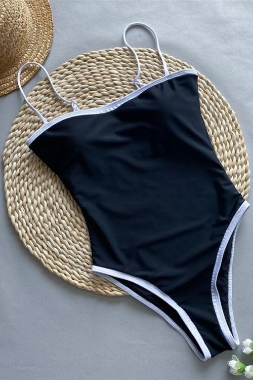 Contrast One Piece Swimsuit