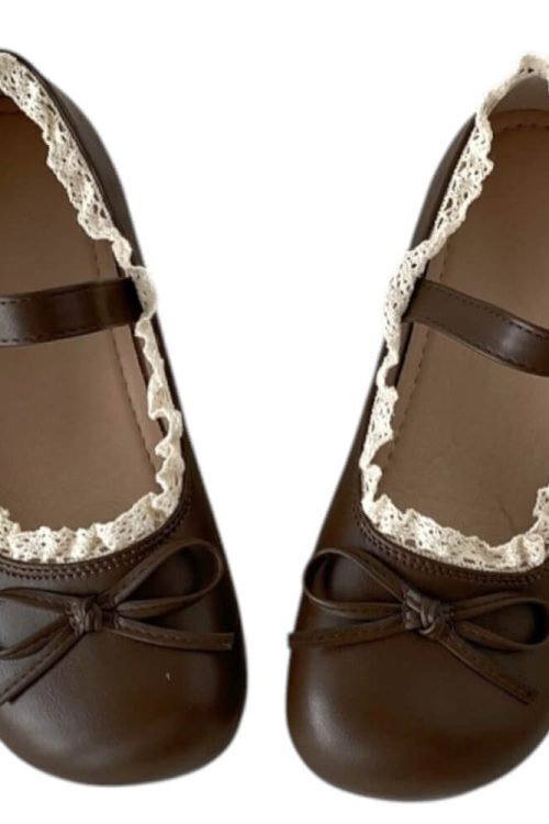 Coquette Lace Trim Mary Jane Flats