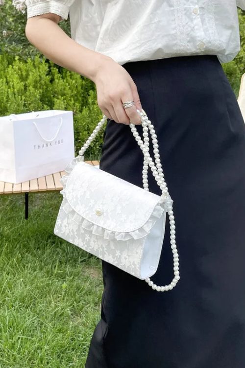 Coquette Pearl Chain Shoulder Bag