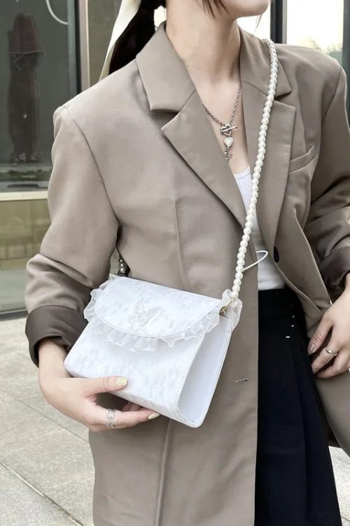 Coquette Pearl Chain Shoulder Bag