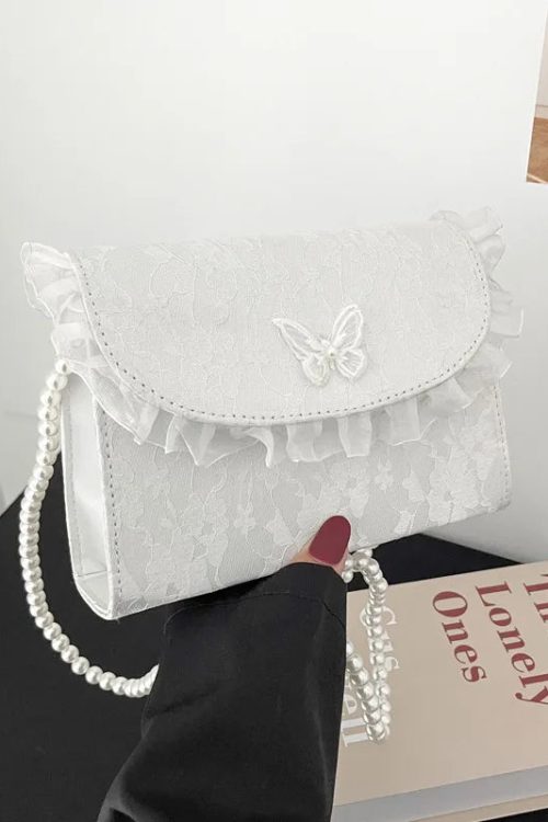 Coquette Pearl Chain Shoulder Bag