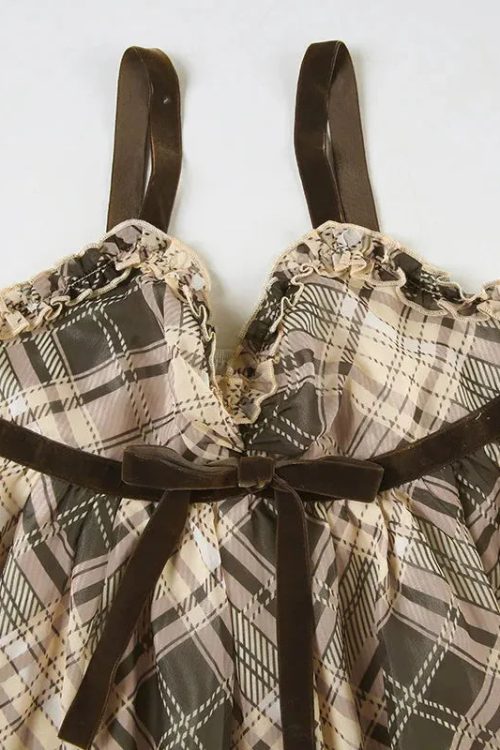 Coquette Plaid Mini Dress