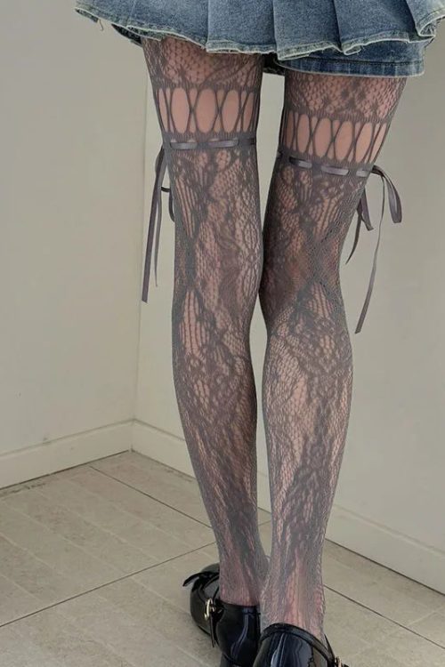 Coquette Ribbon Tie Lace Thigh
