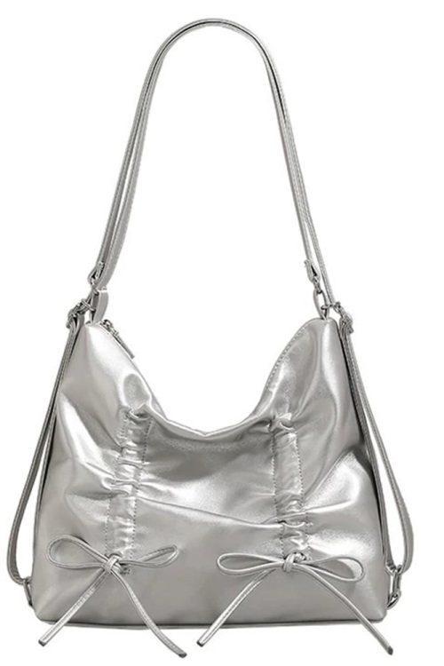 Coquette Ruched Bow Shoulder Bag