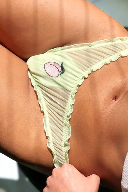 Coquette Ruffle Mesh Thong