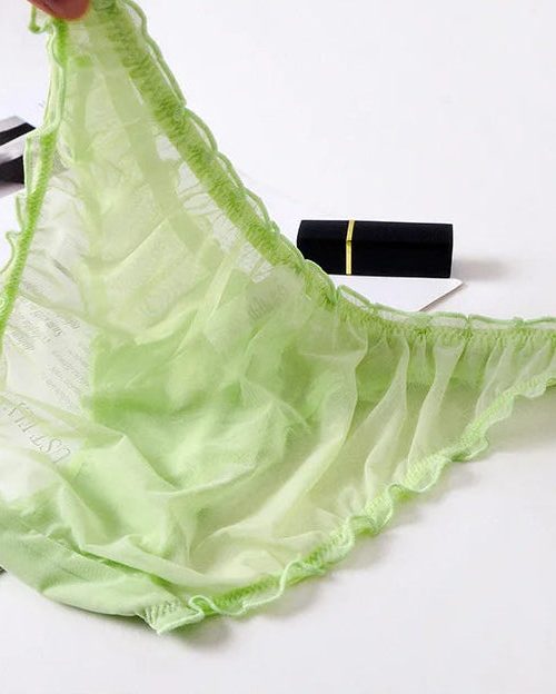 Coquette Ruffle Mesh Thong