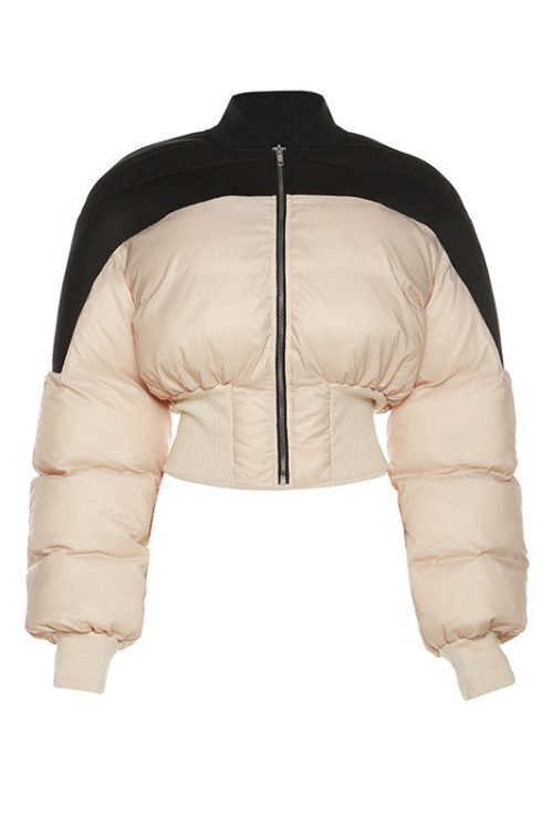 Corset Design Zip Up Bomber Jacket