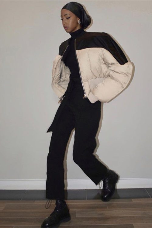 Corset Design Zip Up Bomber Jacket