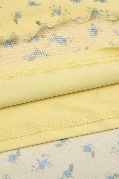 Cottagecore Ruched Mini Dress