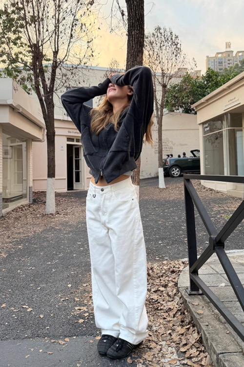 Cotton Denim Pants