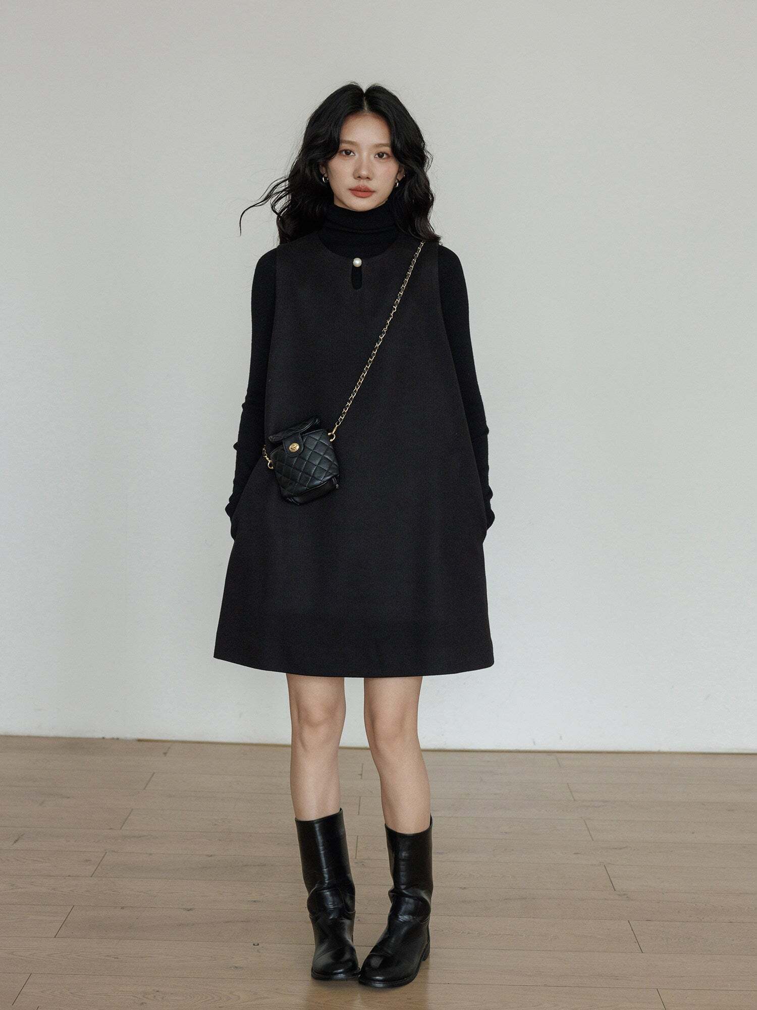 Crew Neck Vest Dress