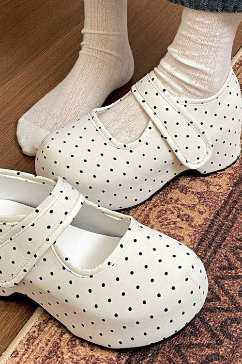 Dollcore Polka Dot Mary Jane Platforms