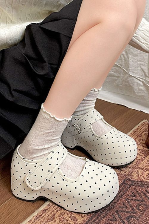 Dollcore Polka Dot Mary Jane Platforms