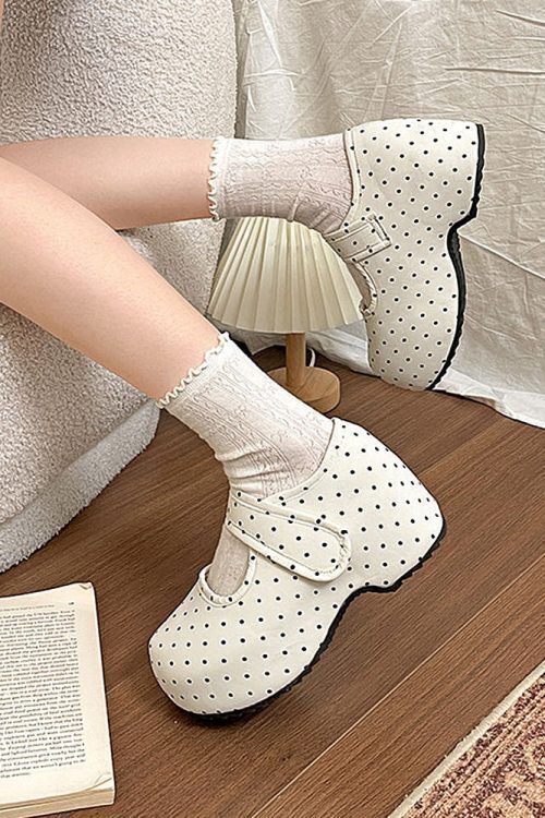 Dollcore Polka Dot Mary Jane Platforms