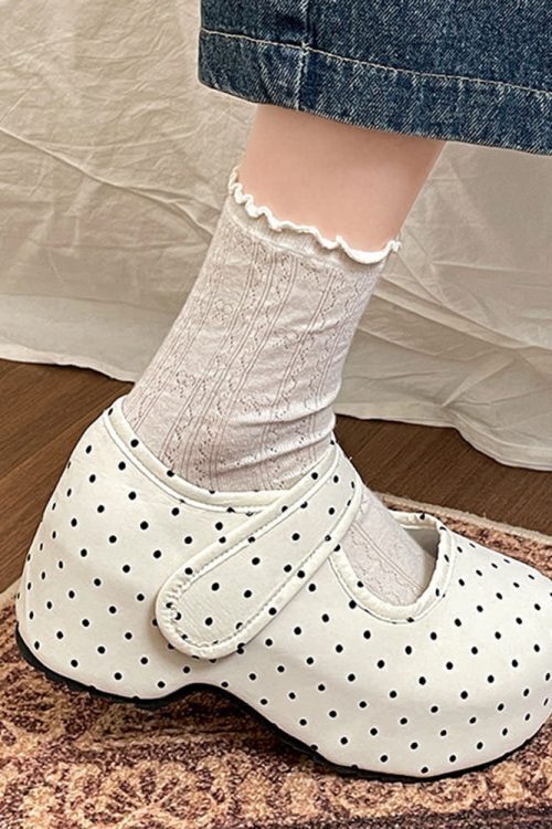 Dollcore Polka Dot Mary Jane Platforms