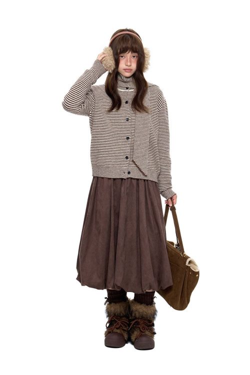 Dot Polar Fleece Knit Cardigan