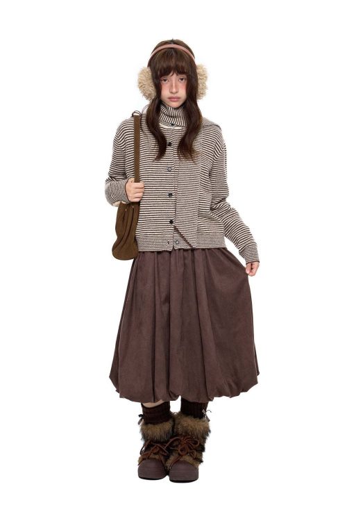 Dot Polar Fleece Knit Cardigan