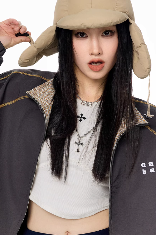 Double Zip Nylon Jacket