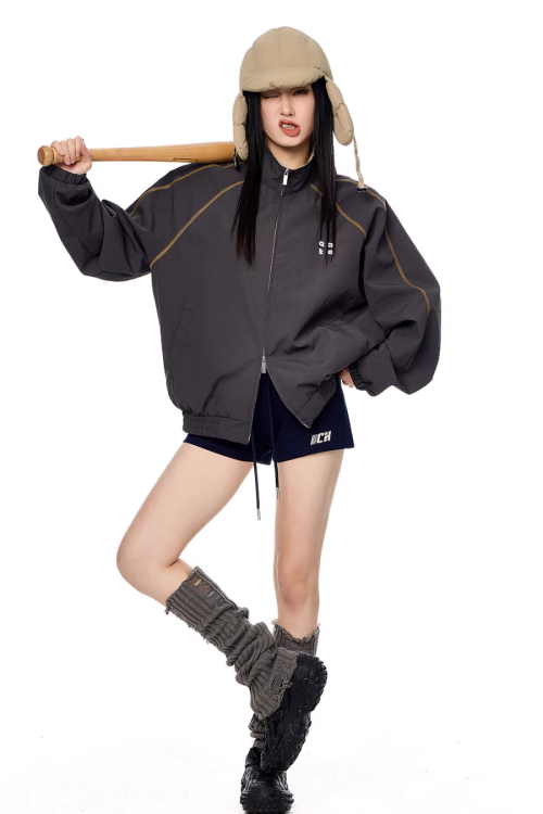 Double Zip Nylon Jacket
