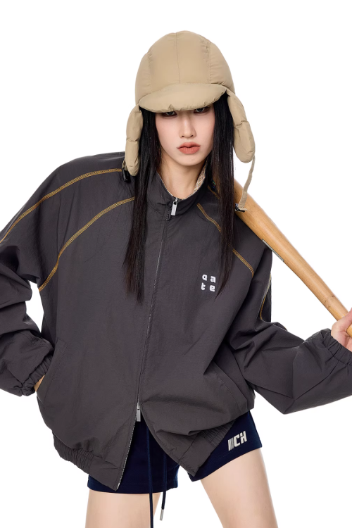 Double Zip Nylon Jacket