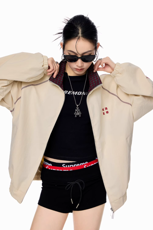 Double Zip Nylon Jacket