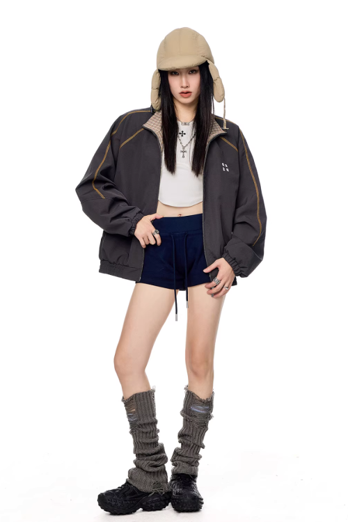 Double Zip Nylon Jacket