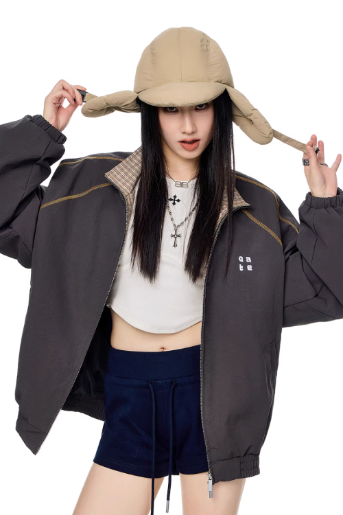 Double Zip Nylon Jacket