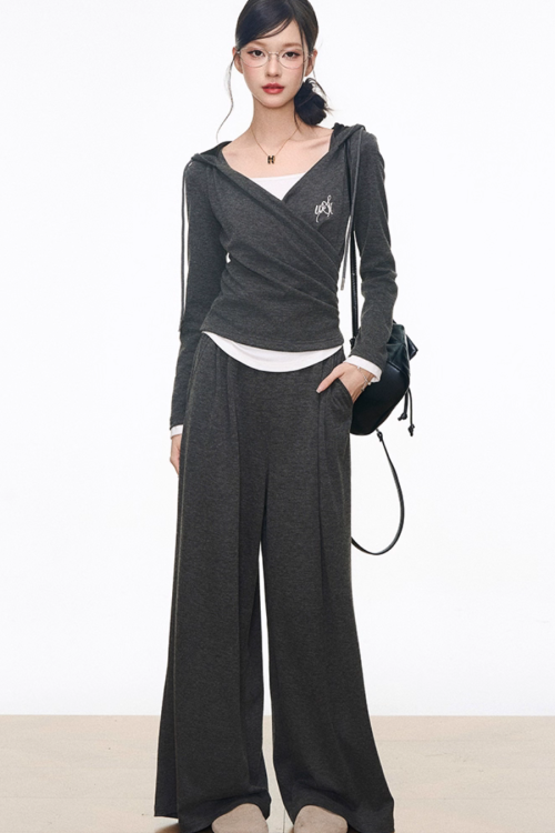 Drape Hood Top / Long Loose Skirt / Wide Pants