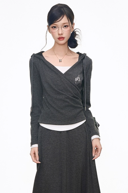 Drape Hood Top / Long Loose Skirt / Wide Pants
