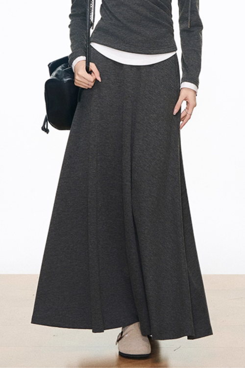 Drape Hood Top / Long Loose Skirt / Wide Pants