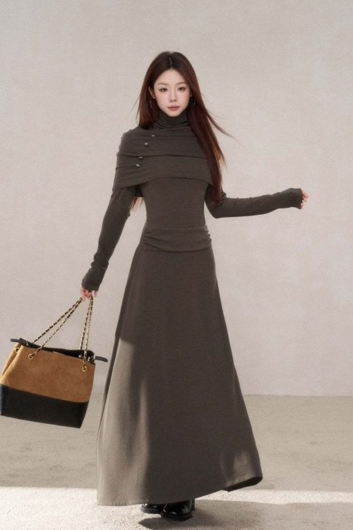 Drapey Long Sleeve Dress