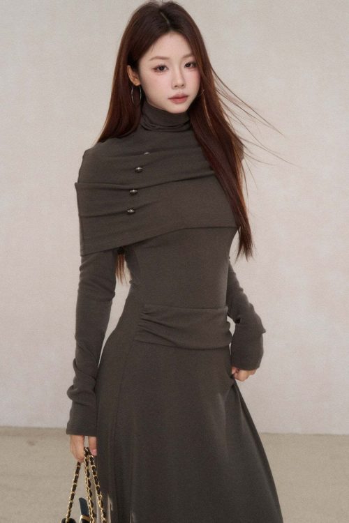 Drapey Long Sleeve Dress
