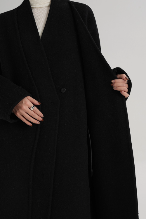 Elegant Wool Long Coat