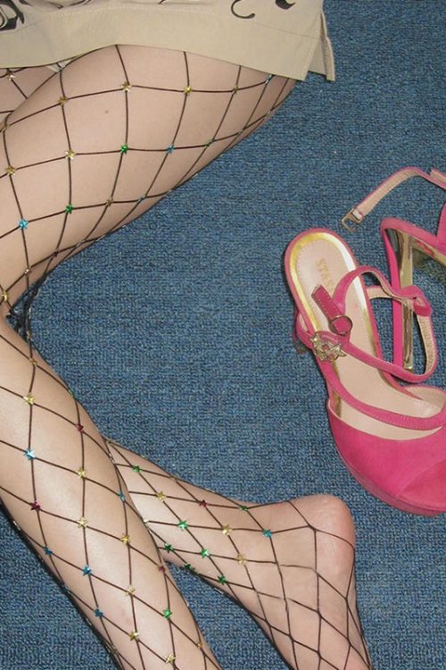 Embellished Stars Fishnet Tights
