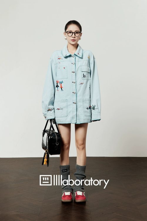 Embroidered Design Denim Shirt