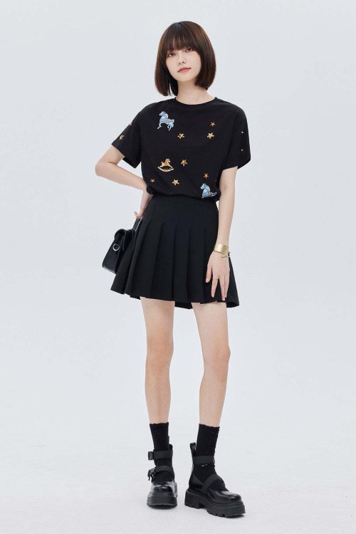 Embroidered Short-Sleeve T-Shirt