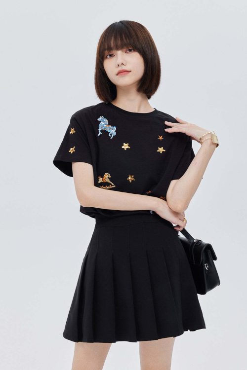 Embroidered Short-Sleeve T-Shirt