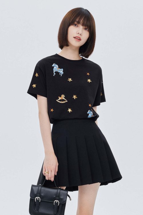 Embroidered Short-Sleeve T-Shirt