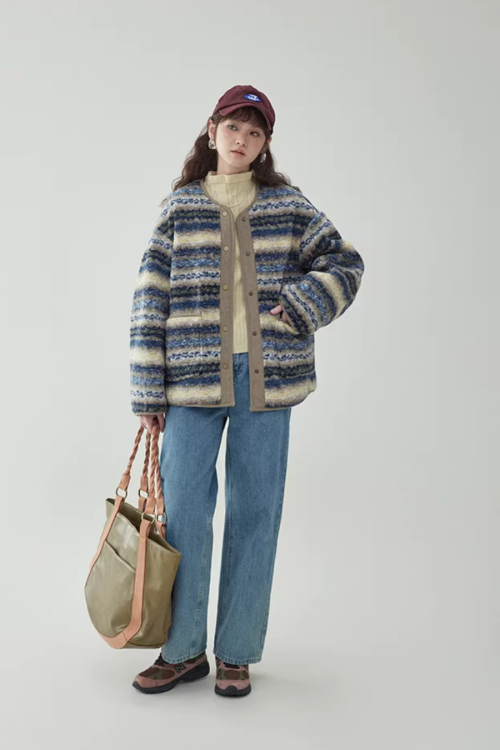 Ethnic Pattern Knit Jacket