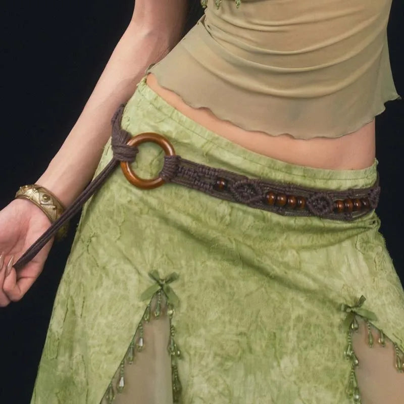 Fairy Grunge Beaded Macrame Belt