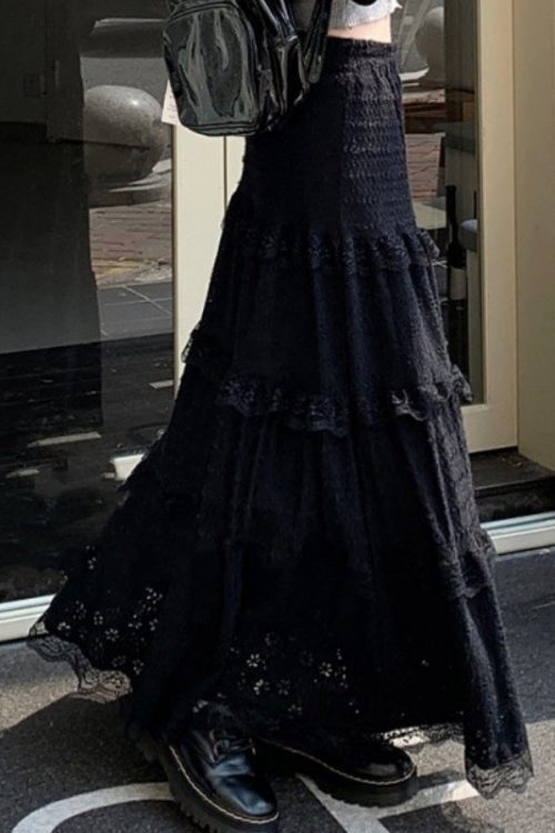 Fairy Lace Patchwork Maxi Skirt