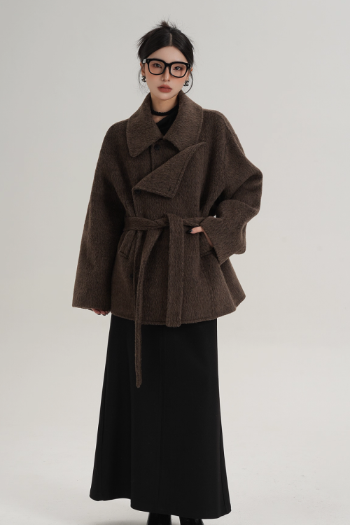 Fake Wool Trench Coat