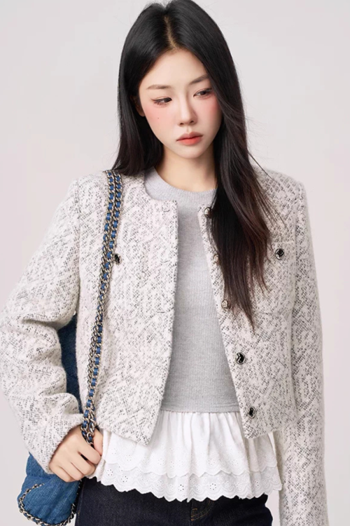 Feminine Short Tweed Jacket
