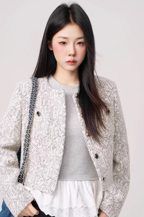 Feminine Short Tweed Jacket