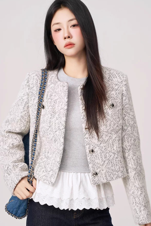 Feminine Short Tweed Jacket