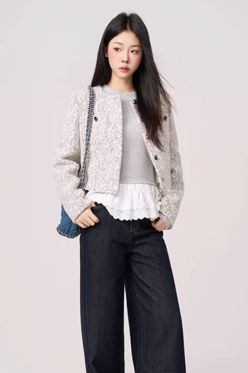 Feminine Short Tweed Jacket
